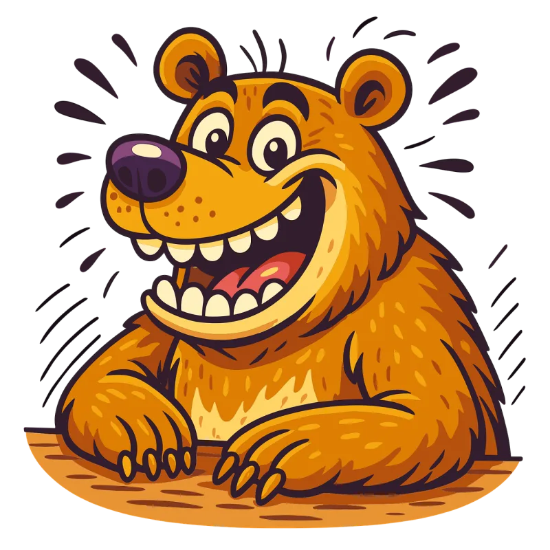 Cartoon bear Laughing bear Happy expression Stickdatei – Tiere