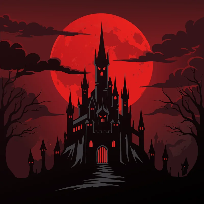 Castle Fortress Halloween Stickdatei – Kinder