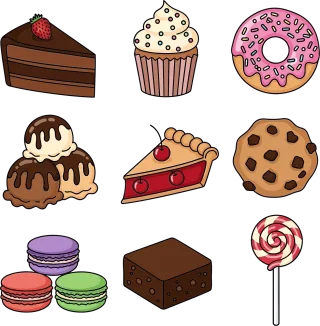Dessert Sweet Sweets Stickdatei