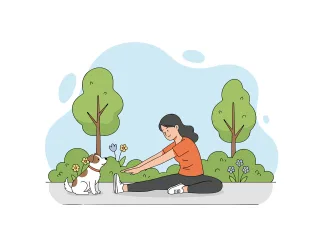 Fitness Outdoor stretching Yoga exercise Stickdatei