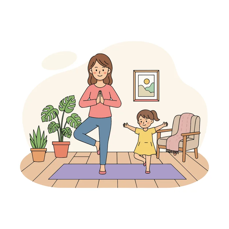Family yoga Indoor activity Family bonding Stickdatei – Sport