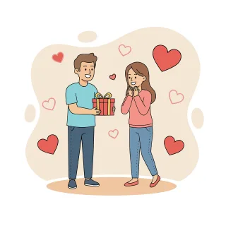 Romantic gift Surprise moment Gift box Stickdatei