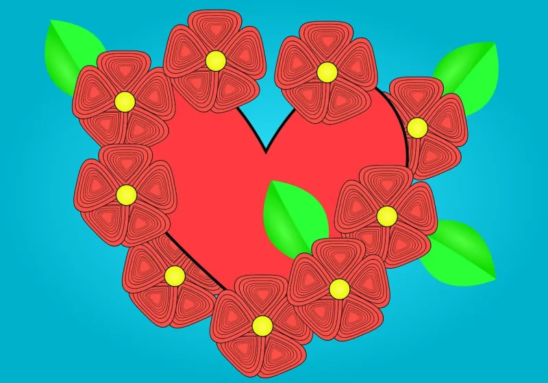 Floral heart Flowers Flora Stickdatei – Blumen