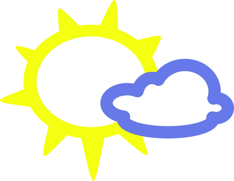 Sunny Cloudy Sun Stickdatei – Natur