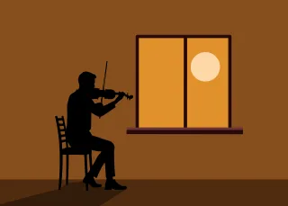 Violin Music Silhouette Stickdatei