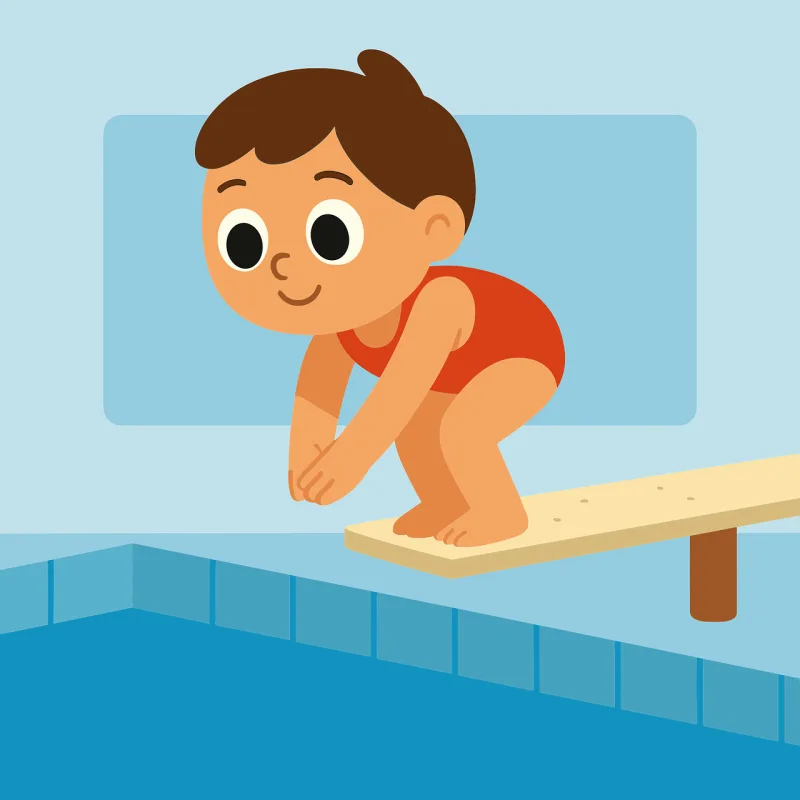Swimming Diving board Swimmer child Stickdatei – Sport