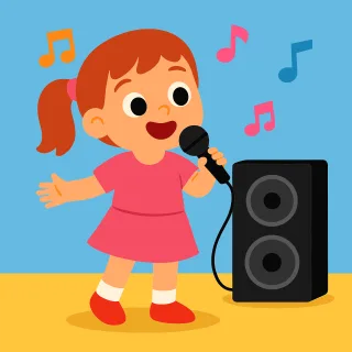 Singing Girl singing Kids music Stickdatei