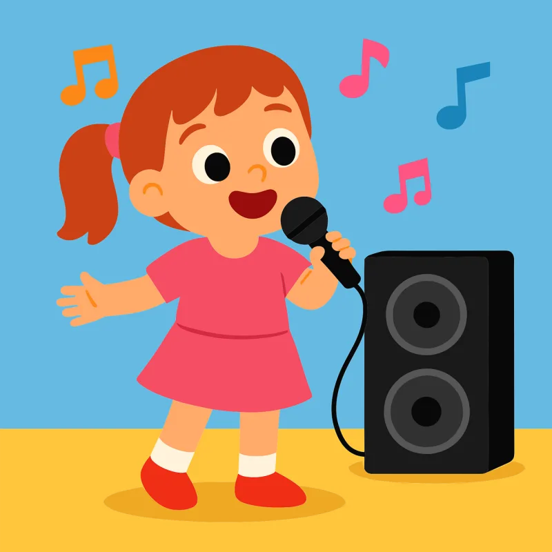 Singing Girl singing Kids music Stickdatei – Musik