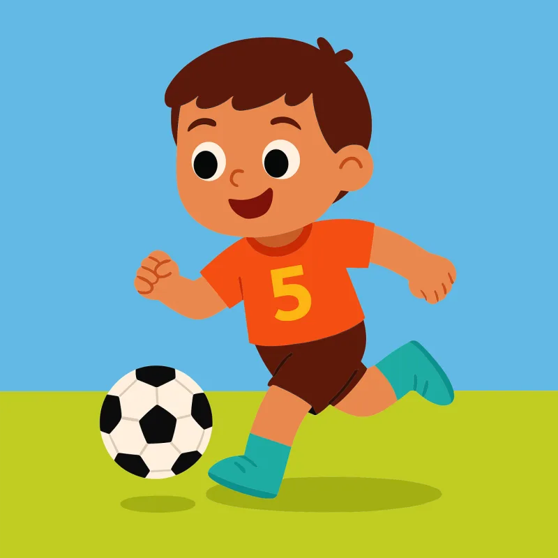 Football Football kid Boy playing soccer Stickdatei – Sport