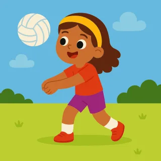 Volleyball Girl playing volleyball Sports for kids Stickdatei