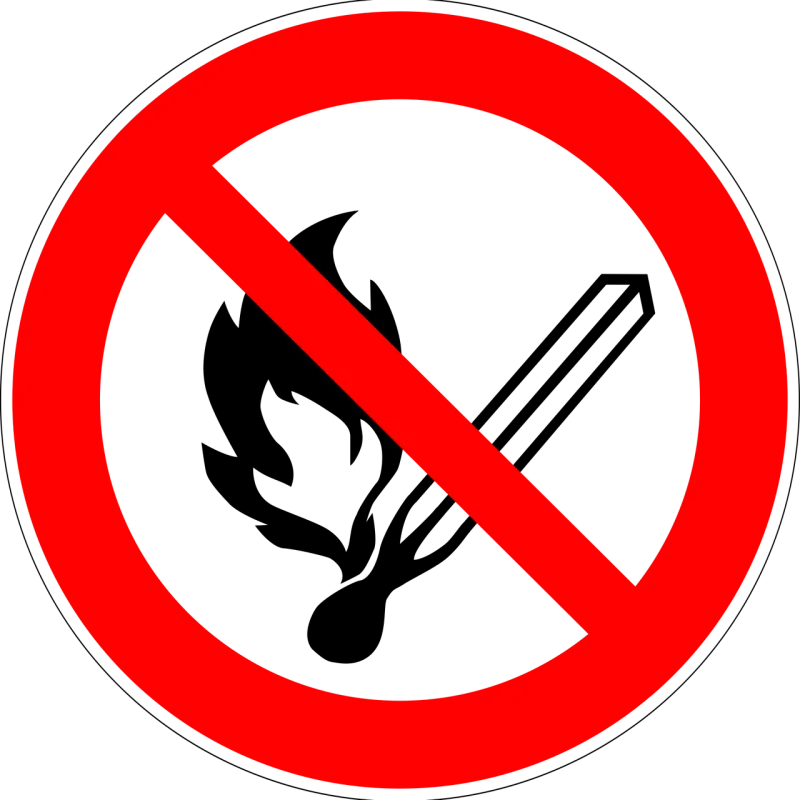 Fire Open flames Prohibited Stickdatei – Fahrzeuge