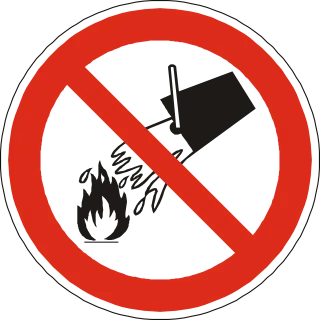 No water on fire Prohibited Forbidden Stickdatei
