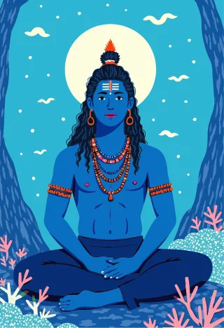 Shiva Meditation Hindu Stickdatei