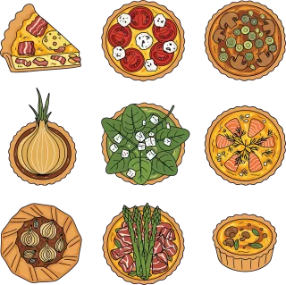 Savory tart Quiche Food Stickdatei