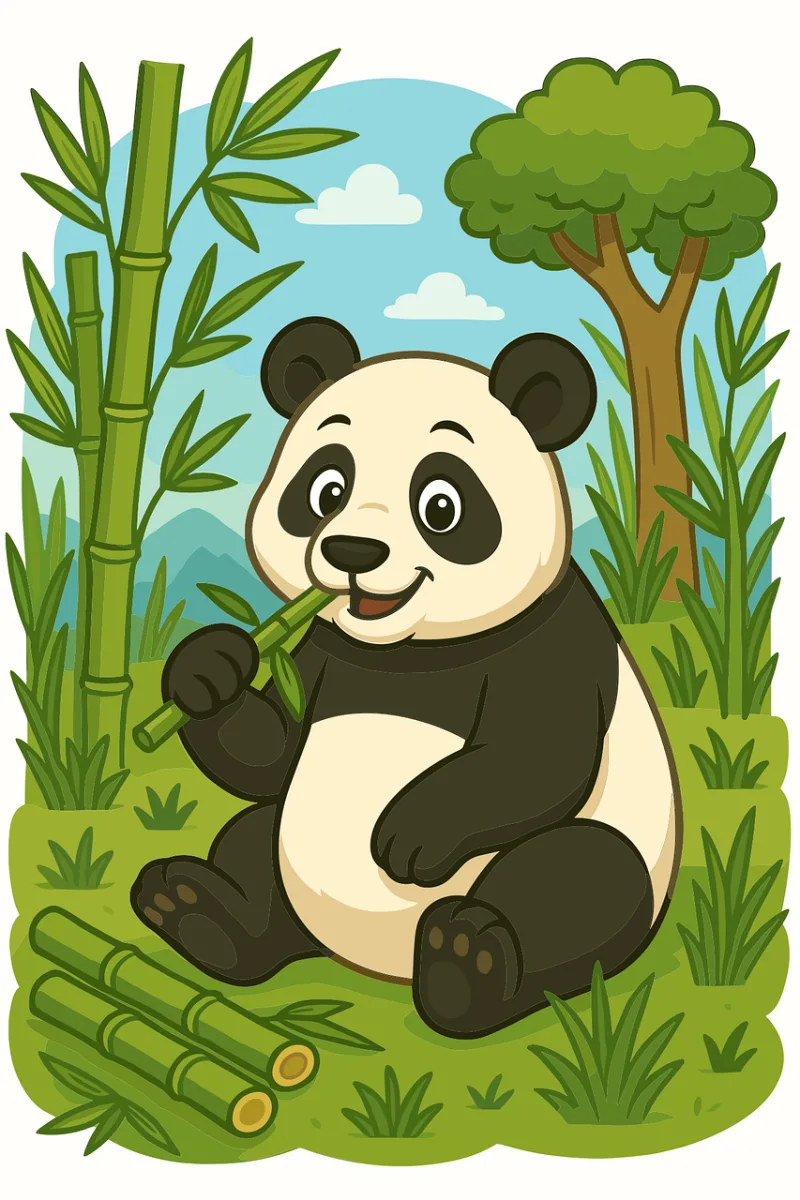 Panda Cartoon panda Bamboo forest Stickdatei – Tiere