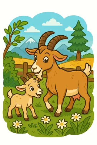Goat Kid goat Farm animals Stickdatei