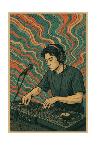 Music Vintage Retro Stickdatei