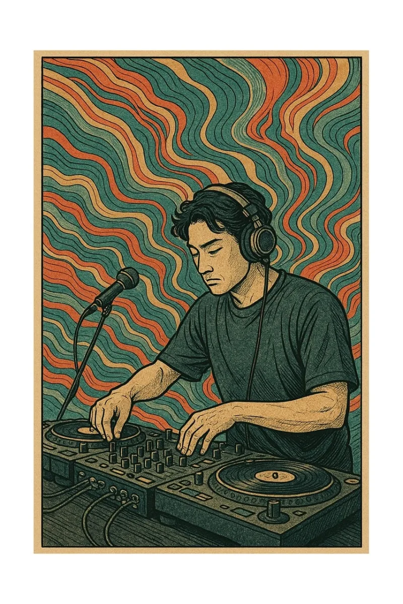 Music Vintage Retro Stickdatei – Musik