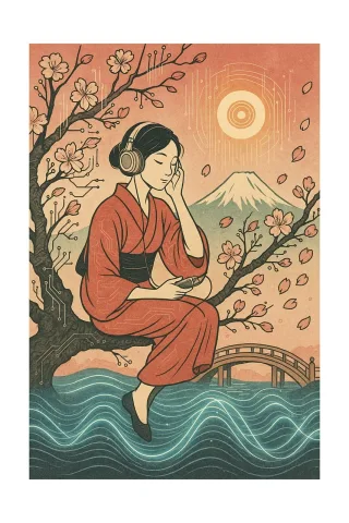 Japan Kimono Woman Stickdatei – Musik