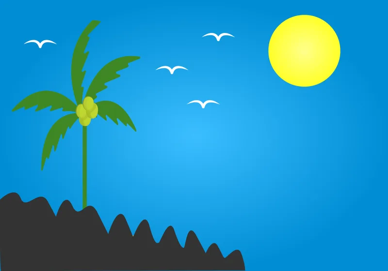 Nature Sunset Palms Stickdatei – Natur