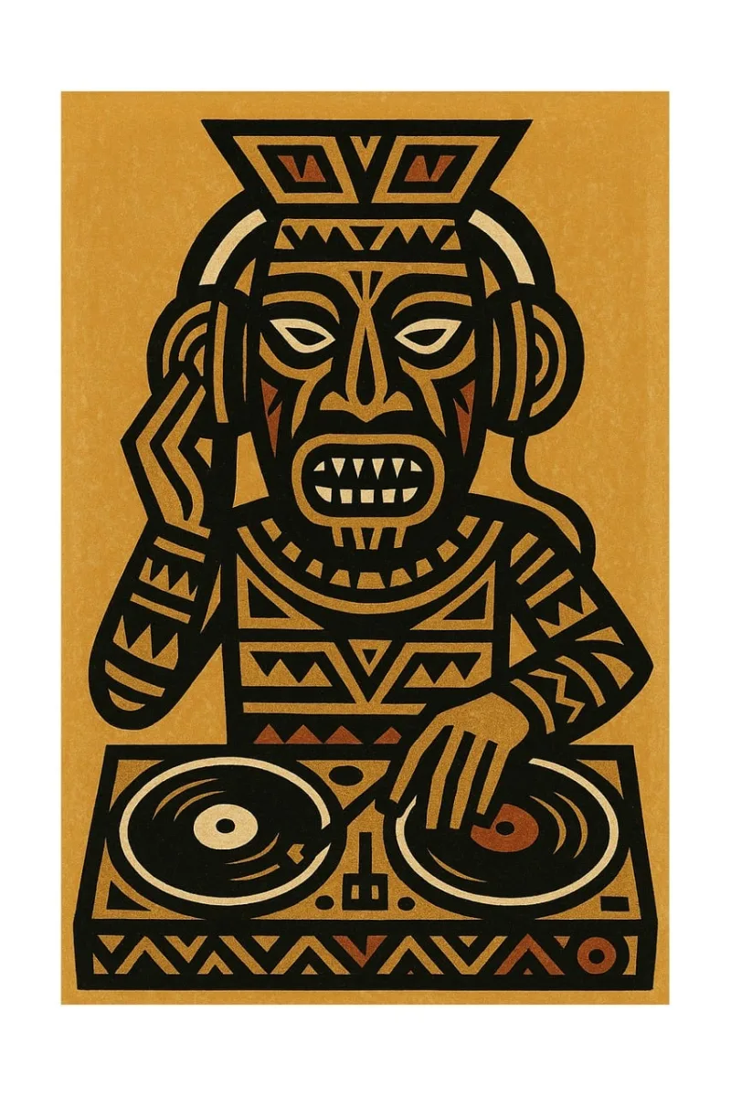 Tribal dj Aztec art Mayan design Stickdatei – Musik