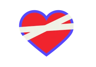 Broken heart Bandage Wounded heart Stickdatei