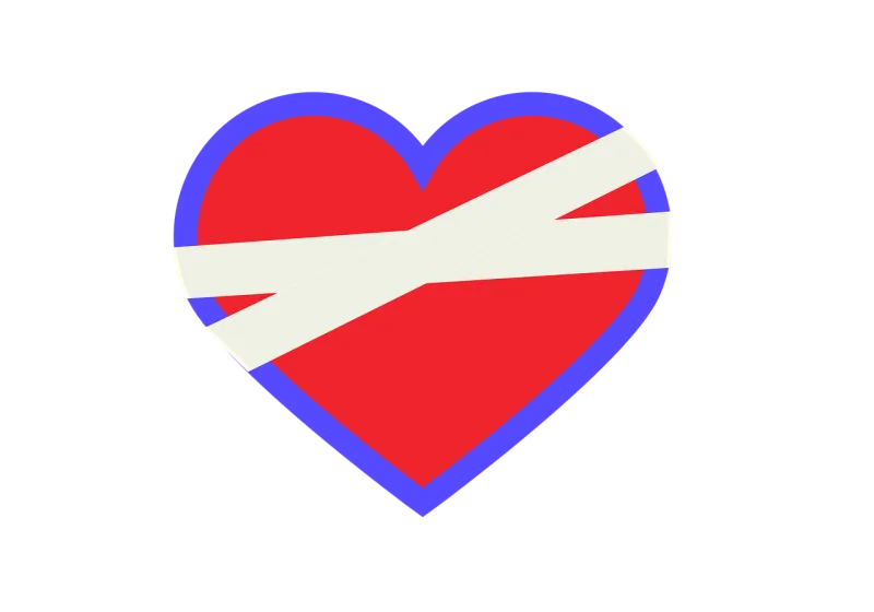 Broken heart Bandage Wounded heart Stickdatei – Herzen & Liebe