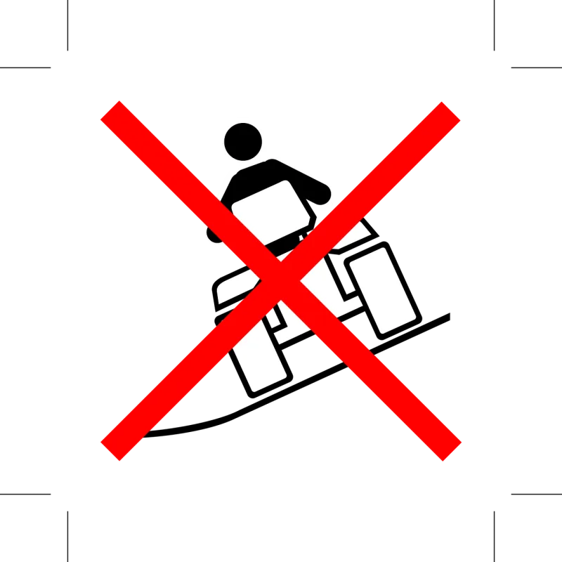 Do not operate on slope Warning Danger Stickdatei – Fahrzeuge