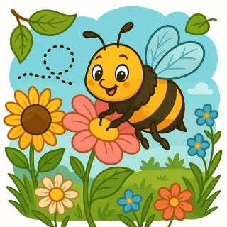 Ai generated Bee Cartoon bee Stickdatei