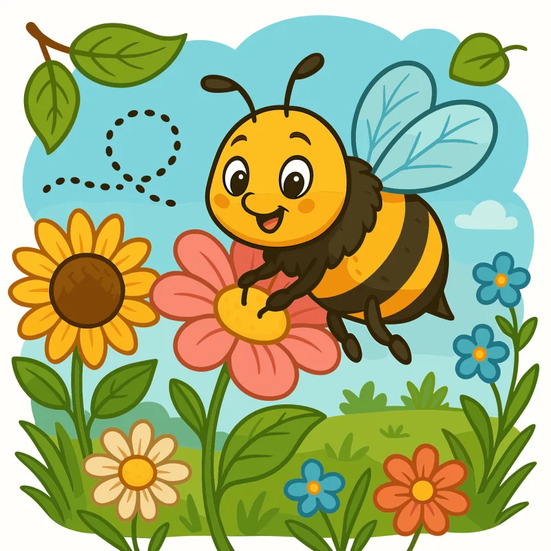 Ai generated Bee Cartoon bee Stickdatei – Blumen