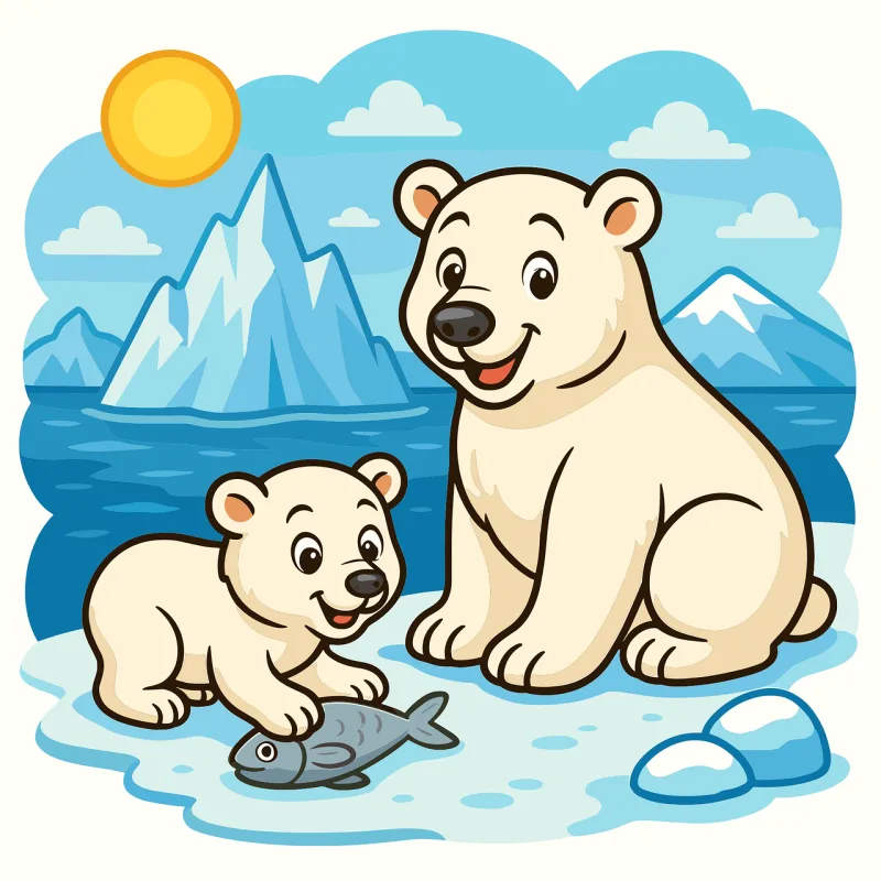 Polar bear Baby polar bear Cartoon polar bear Stickdatei – Tiere
