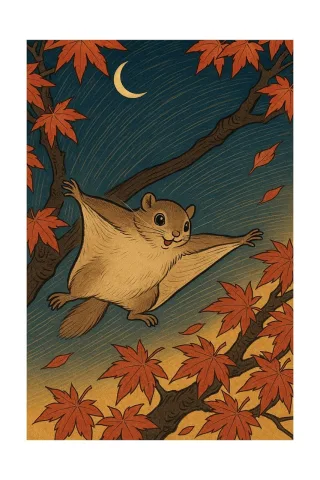 Flying squirrel Squirrel Autumn Stickdatei