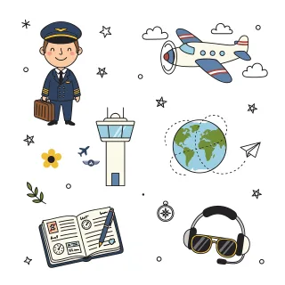 Pilot Nature Airplane Stickdatei