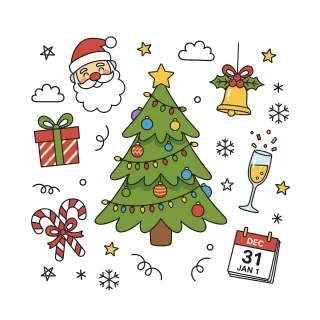 Christmas New year Holiday Stickdatei