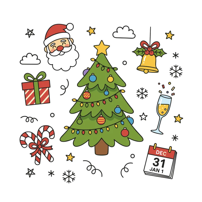 Christmas New year Holiday Stickdatei – Weihnachten