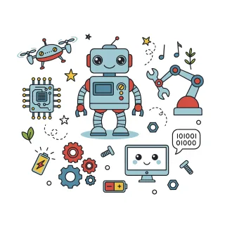 Robot Robotics Engineer Stickdatei – Kinder