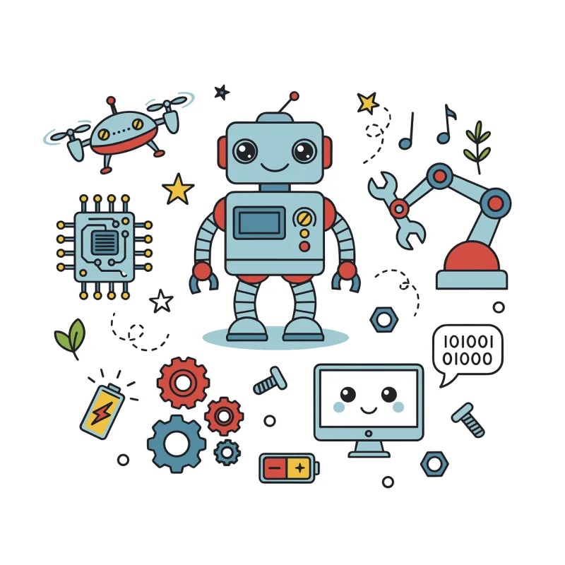 Robot Robotics Engineer Stickdatei – Kinder