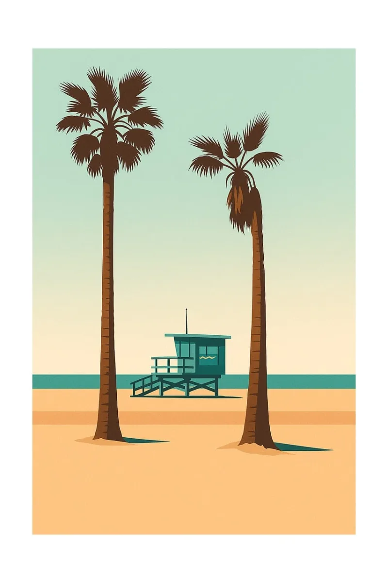 Beach Palm trees Ocean Stickdatei – Natur
