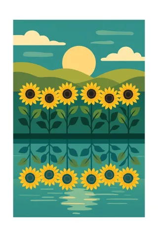 Sunflowers Nature Sunset Stickdatei