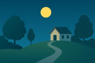 Night Night sky Moon Stickdatei