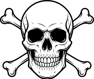 Skull Crossbones Outline Stickdatei