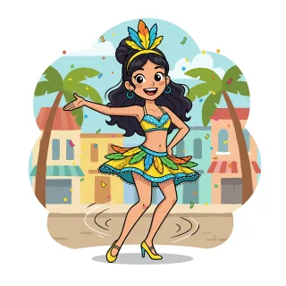 Woman Dancer Carnival girl Stickdatei