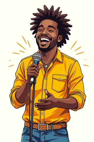 Ai generated Comedian Stand-up artist Stickdatei