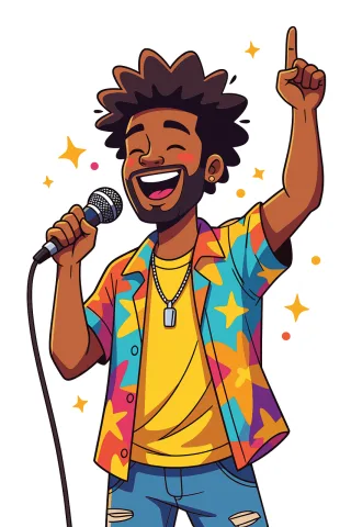 Ai generated Singer Performer Stickdatei