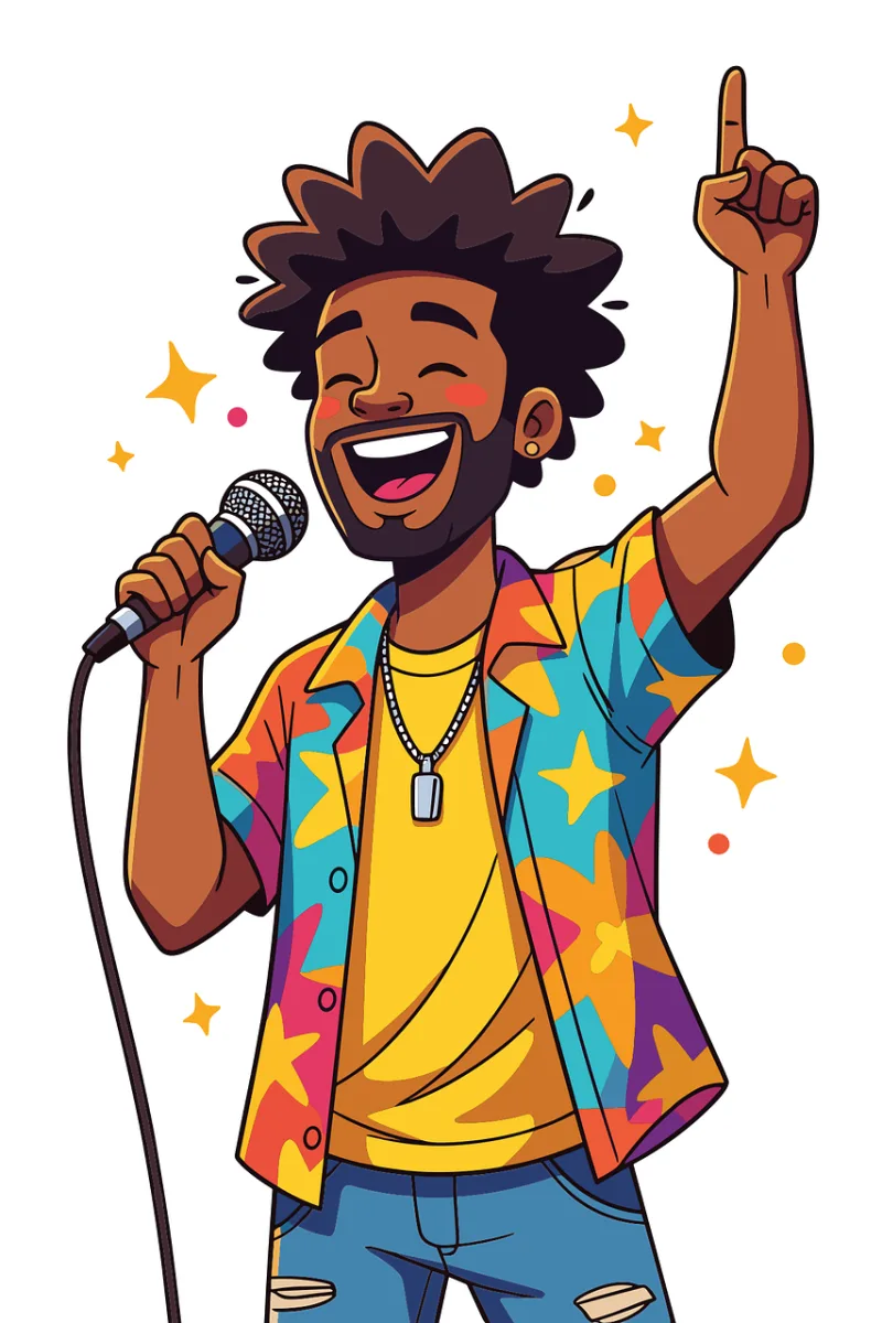 Ai generated Singer Performer Stickdatei – Musik