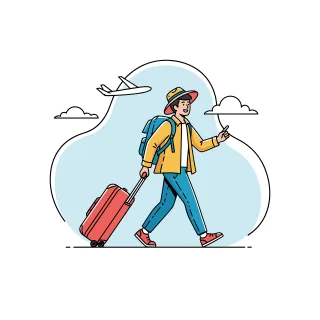 Ai generated Businessman Traveler Stickdatei