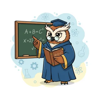 Ai generated Owl illustration Teacher owl Stickdatei