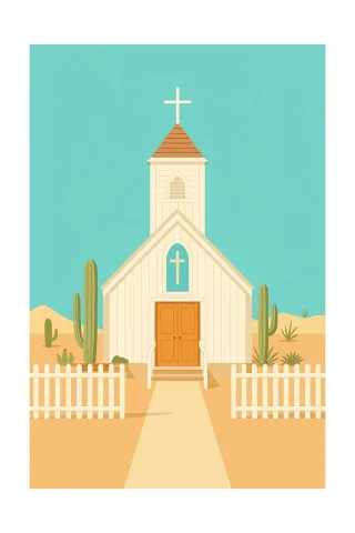 Church Desert Architecture Stickdatei
