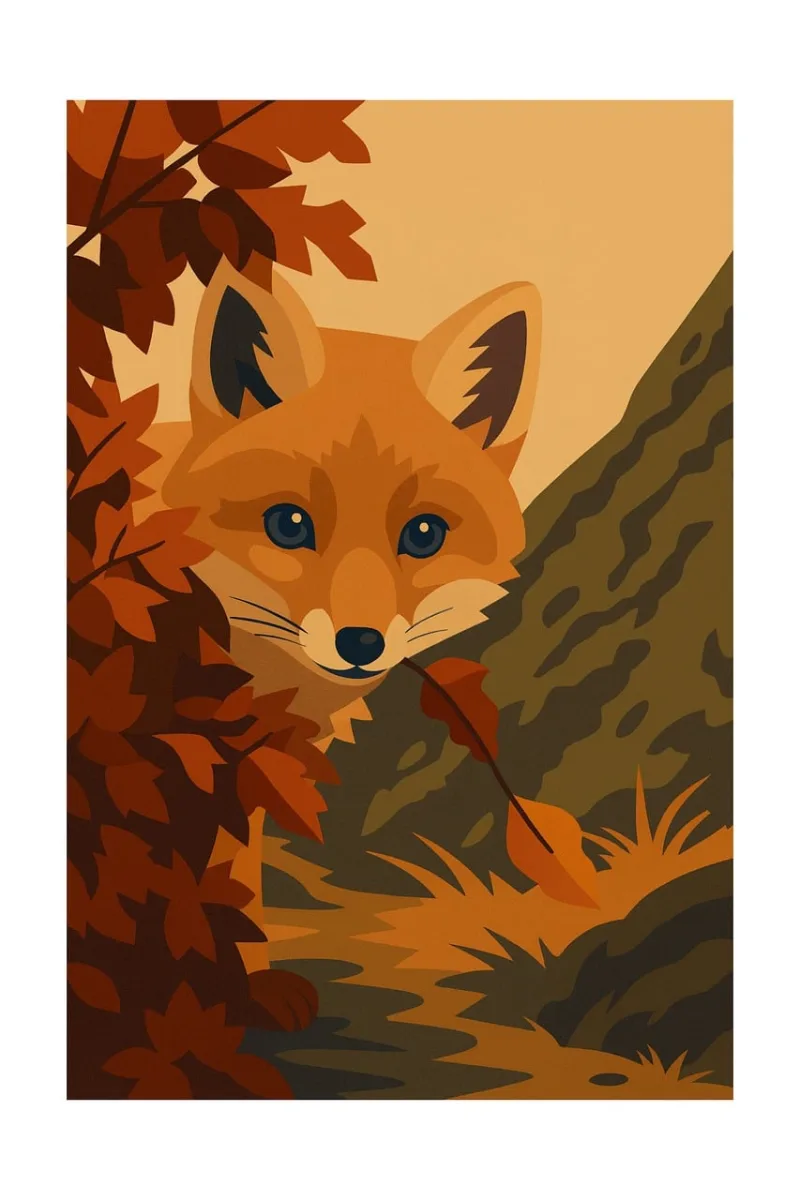 Fox Forest Autumn Stickdatei – Tiere