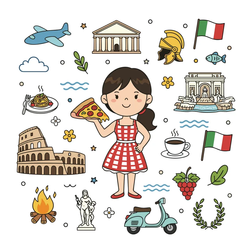 Italy Italian culture Rome Stickdatei – Essen & Trinken